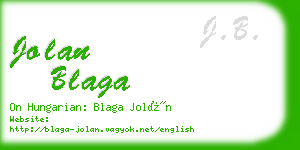 jolan blaga business card